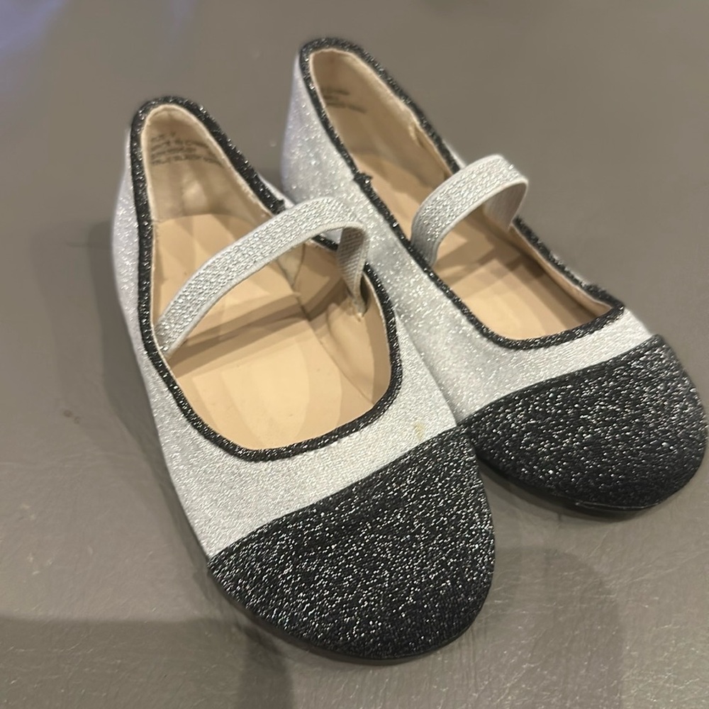 Baby gap black and silver sparkle Mary Jane shoes